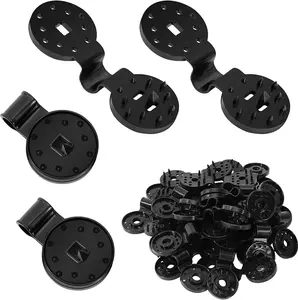 100-Pack Heavy-Duty Black Plastic Sunshade Fabric Clips, Round Grip Secure Clamps for Sun Netting, Garden, Greenhouse, Patio, Plant Cover Fixation