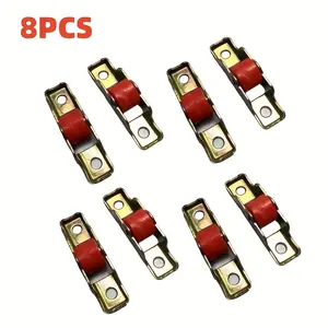 8pcs Aluminum Alloy Window Screen Sliding Wheels, Plastic Roller Pulleys for Push-Pull Screens, Single-Sided Wheel Replacement Parts