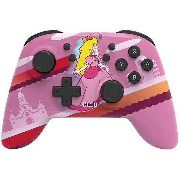 Nintendo Officially Licensed Wireless Bluetooth Console Controller, HORI-Pad Super Peach Switch Accessory with Rechargeable Cable