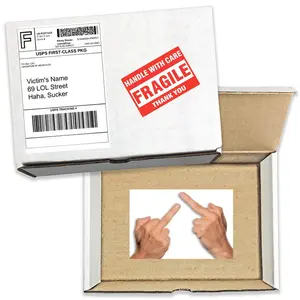 Prank Mail - F You Double Middle Finger Surprise Prank Box Gag Mail sent directly to your Victim, Friend, Family, 100% Anonymous!