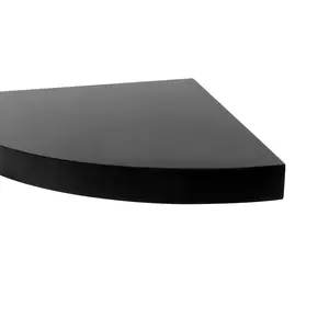 Mainstays 9.45" Wood Round Corner Floating Shelf, Set of 2, Black