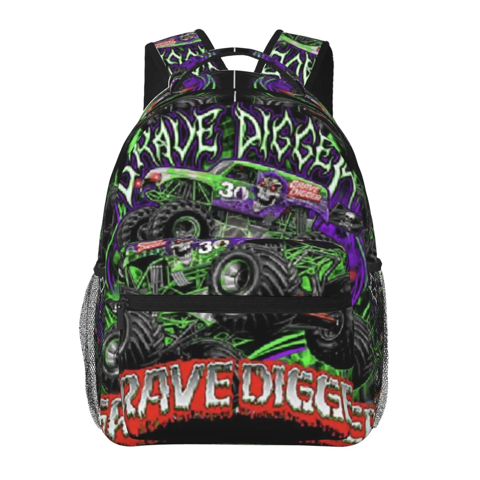 Monster Jam Multi Compartment Backpack Durable Anime Day Bag Practical Business Bag for School Work Commute Surprise Gift for Loved Ones, School Backpack Bookbag, Backpacks For School