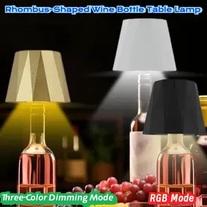 Modern Diamond Bottle Lamp, Three-Color Changing, Touch Control RGB LED Night Light, Dimmable Functionality, Bedroom Bedside Table Lamp, Restaurant Bar Atmosphere Light, Ambient Table Lamp