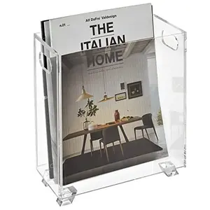 Stock Your Home Acrylic Magazine Holder - Crystal Clear Holder - Shatterproof - Open Top - Space Saver - For Magazines, Publications, Office Desk, Reception, Waiting Room