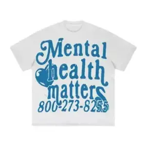 Unisex Short-Sleeve Round Neck Casual T-Shirt - Mental Health Matters Vintage Graphic Top, Gen Z Y2K Streetwear,summervibes