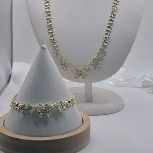 butterfly set  plated gold 14k