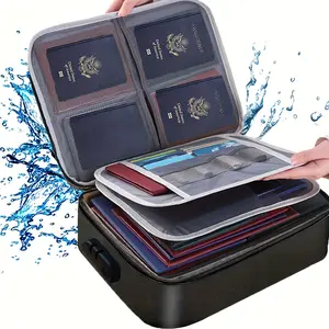 Multi-Layer Document Organizer Bag with Password Lock, Polyester Portable File Storage Bag for Home Office Business Travel, Secure Waterproof Document Case for Certificates Passport Valuables