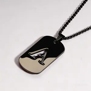 26 Letter Alphabet Necklace Stainless Steel Personalized Jewelry for Women Men