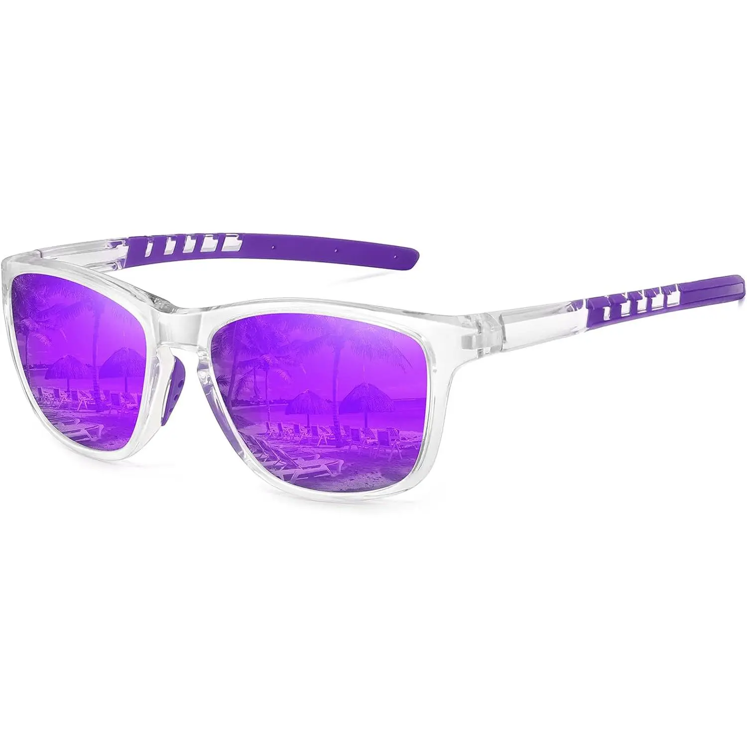 Transparent Frame-purple Mirror Lens