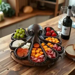 Seafood Snack Serving Platter, Snack Plates, Perfect for Home & Kitchen Use, Ideal Gift for New Housewarming, Includes Variety of Delicacies, Dinnerware