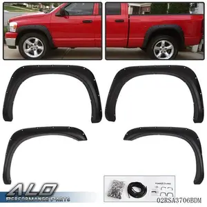 4pcs Fit For 02-08 Ram 1500 03-09 Ram 2500/3500 Pocket Rivet Style Fender Flares
