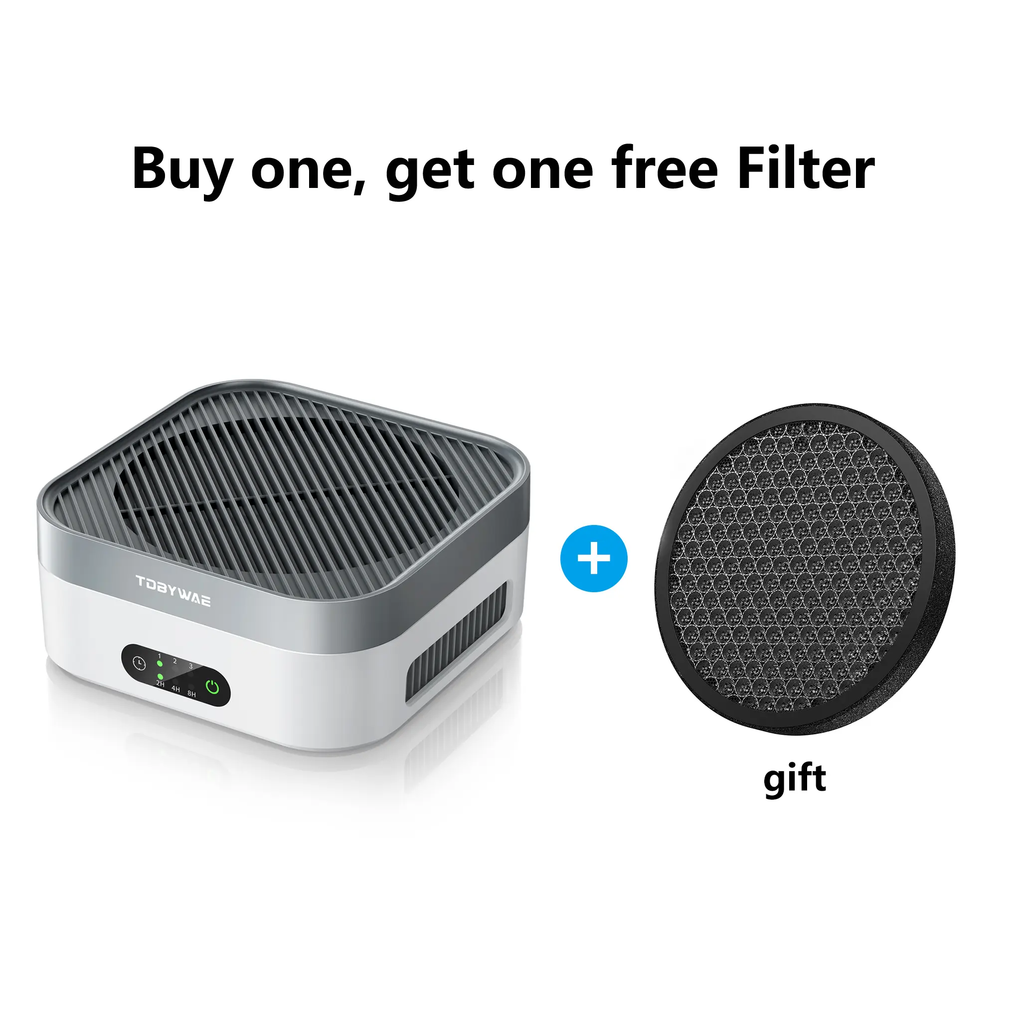 「Buy One Air Purifier,Get One Free Filter」TDBYWAE Air Purifier for Home – True HEPA Filter for Pets, Smoke & Allergies | 600 Sq Ft Coverage | Ultra-Quiet & Portable for Bedroom/Travel