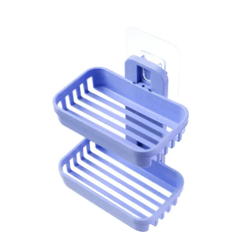 Double-layer soap box with bottom drainage rack - Wall-mounted bathroom storage rack, Bathroom Organization, suitable for toiletries and shampoo, Soap Dish Holder, Bathroom Supplies