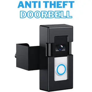Anti-Theft Video Doorbell Mount ，Adjustable No-Drill Mounting Bracket for Blink & Ring Video Doorbell 1/2/3/3 Plus/4/2023 Release，Not Block Doorbell Motion Sensor for Home Apartment Office (Black)