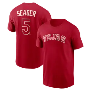 Men's Baseball Rangers Team Corey Seager 2026 City Connect Name & Number T-Shirt - Red