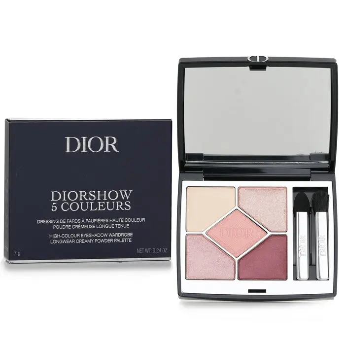 Christian Dior Diorshow 5 Couleurs Longwear Creamy Powder Eyeshadow Palette - Cosmetic Eye Makeup Product, Blendable Metallic Finish - #743 Rose Tulle, Long Lasting