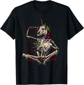 Skeleton Unicorn Last Unicorn Halloween Fantasy T-Shirt - Emilyschwe Shop 49B0BLXP5Z1X