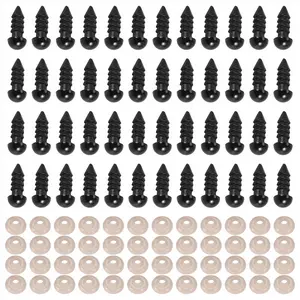 100PCS Plastic Safety Crochet Eyes with 100PCS Washers, 0.24Inch/6mm Bulk for Crochet Handcrafts, Motorcycle Accessories, Handcraft