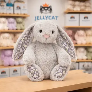 Jellycat Bashful Bunny Plush with Floral Liberty Ears – Ultra Soft Floppy Rabbit Stuffed Animal, Cute Bunny Gift for Kids, Baby Shower, Easter, Birthday & Plush Collectors, Nursery Decor, US Stock