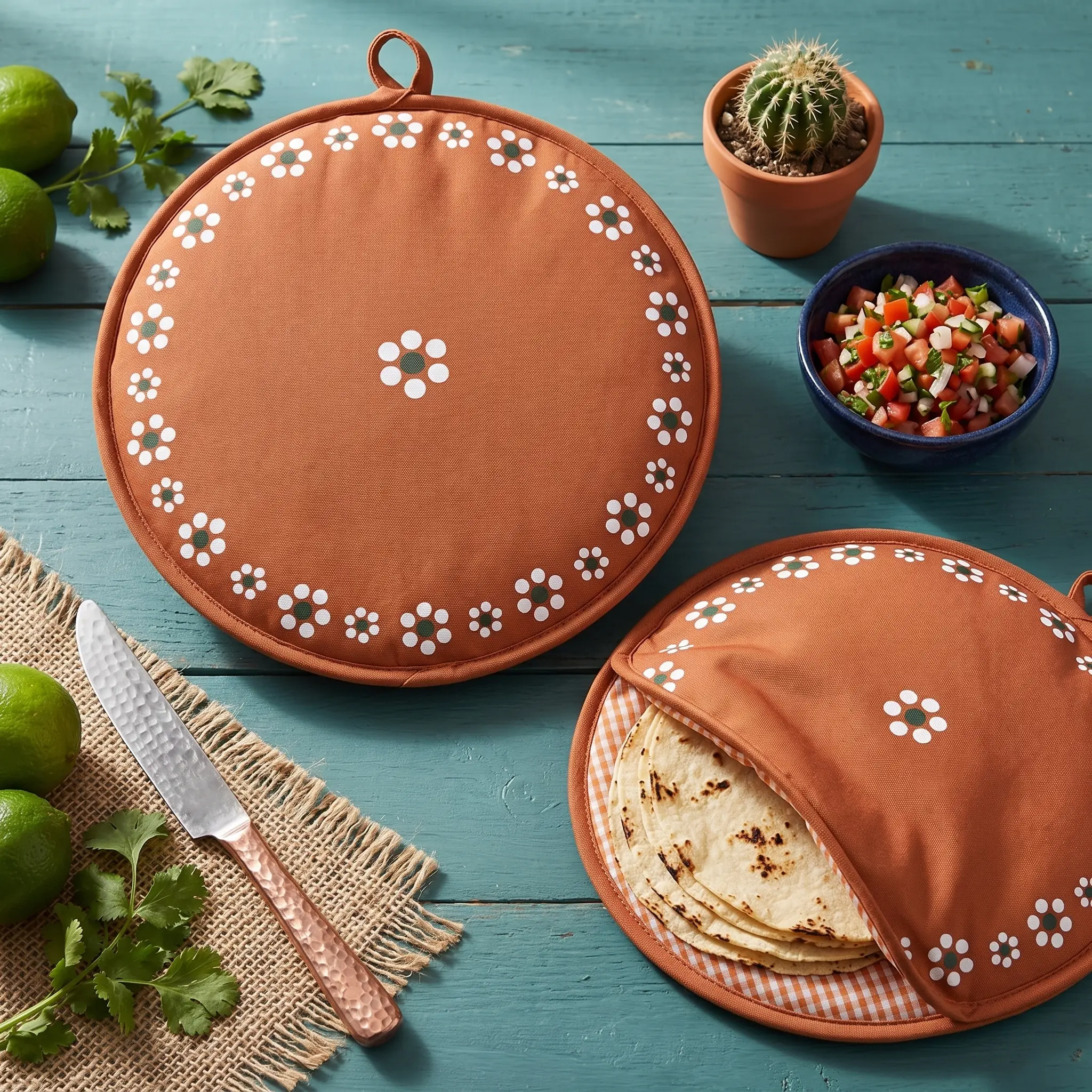 2 Pcs 12-Inch Microwavable Insulated Tortilla Warmer Pouch - Mexican Kitchenware, Cooking Utensils, Kitchen Accessories for Corn Tortillas, Tacos
