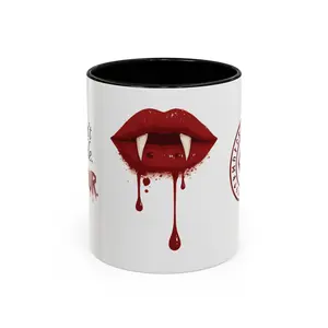 Vampire Fangs with Dripping Blood Mug | Accent Coffee Mug
