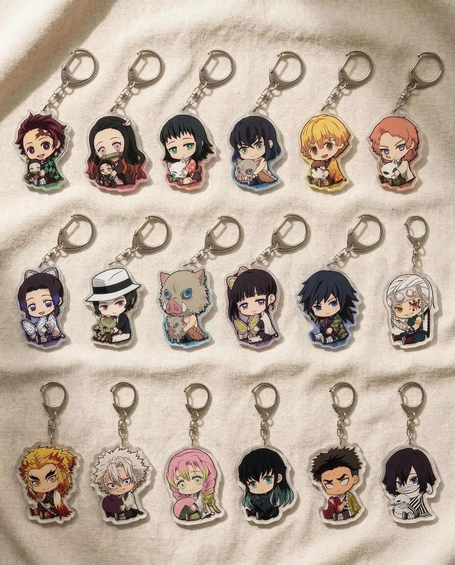 Demon Slayer Acrylic Keychain, Chibi Anime Keyring