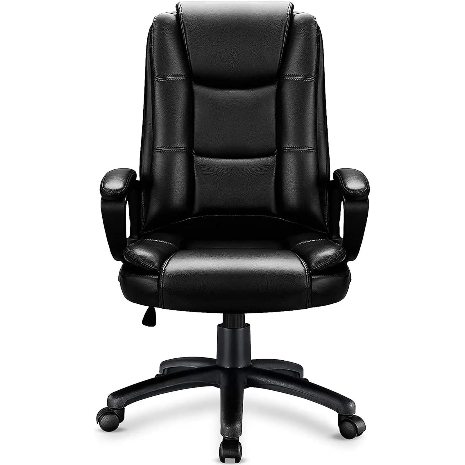 OFIKA Big and Tall Adjustable Height Office Chair, 400LBS Heavy Duty Design, Ergonomic High Back Cushion with Lumbar Support, Adjustable Leather Executive Chair with Armrest for Home Office Desks, Adjustable Height Chair