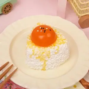 Pawtoto Triangular Rice Ball with Runny Egg Yolk Squishy Toy Handmade Food Grade Silicon