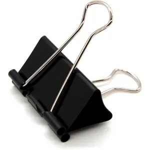 Large Binder Clips 1.6-Inch (24 Pack), Big Paper Clamps Clips for Office Supplies, 1.6-Inch/41mm Width, 0.7-Inch/18mm Capacity, Black multipurpose hanger