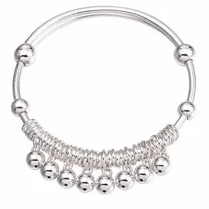 Vintage Bell Charm Bracelet for Women, Adjustable Silver-Plated Multi-Layer Bangle, Boho Stackable Jewelry