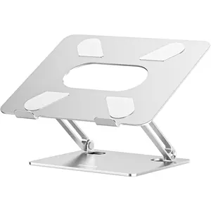 Boyata Laptop Stand, Adjustable Multi-Angle Laptop Holder, Compatible for Laptops up to 17 Inches, Sturdy Aluminum & Silicone, Silver BoYata