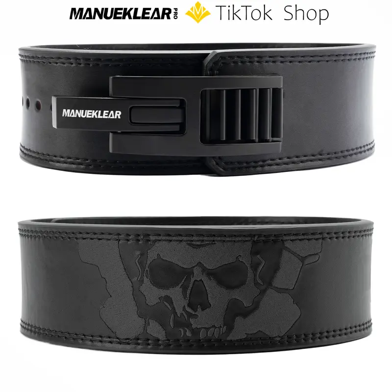 M MANUEKLEAR Weightlifting Belt - Adjustable Strap Workout Fitness Belt with Adjustable Heavy-Duty Buckle, Gym-Level Support for Men’s Powerlifting, Resistance Training Gym Accessories