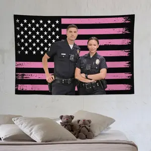 Tim Bradford American The Rookie Flag Wall Tapestry,Pink Eric Winter Wall Hanging Decor for Bedroom, Decoration White room decor tapestry valentine's gift for bfwall decor flags