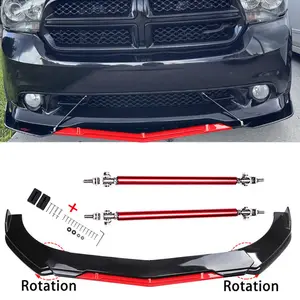 For Dodge Durango Front Bumper Red Lip Splitter Spoiler Black+Red Body Kit