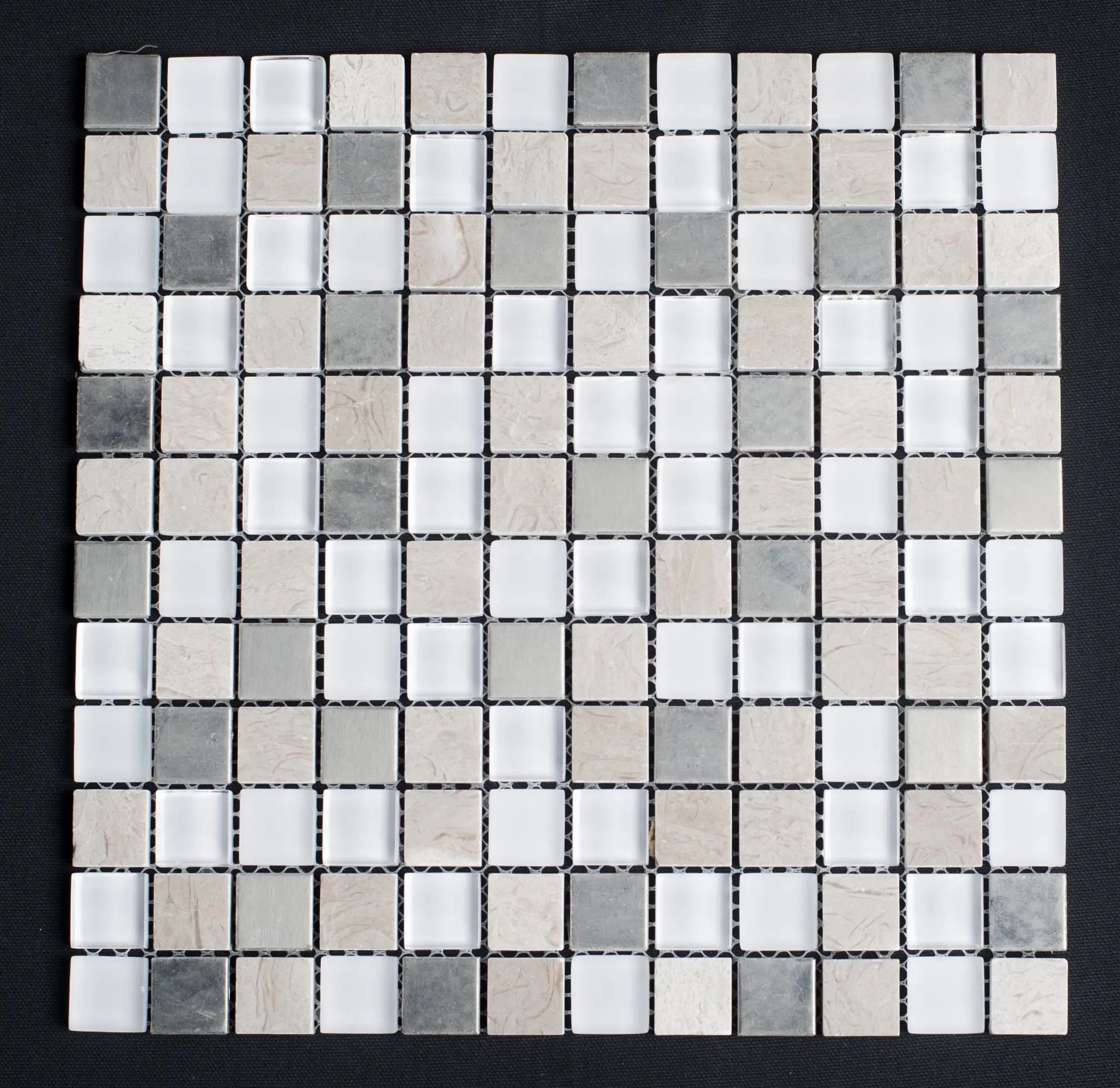 Iced Glass Haisa Marble Mosaic Tile, Geometric Mosaic Ceramic Tile for Home Improvement Building Supplies Roofing & Flooring, Geometric Mosaic Ceramic Tiles