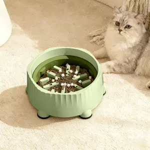 EcoJoy Pets 2-in-1 Slow Feeder Cat Bowl & Small Dog Bowl Box - Anti-Choking Pet Food Maze Dish for Improved Digestion & Preventing Bloat - Non-Slip Stays Put Design