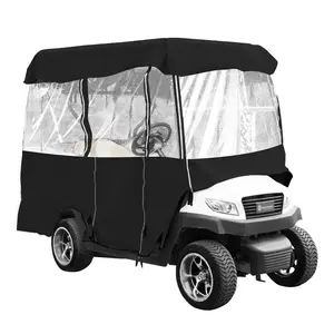 【fathersdaygift】VEVOR Golf Cart Enclosure, 4-Person Golf Cart Cover, 4-Sided Fairway Deluxe, 300D Waterproof Driving Enclosure with Transparent Windows, Fit for EZGO, Club Car, Yamaha Cart (Roof Up to 78.7\'\'L)