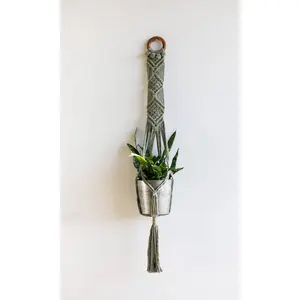 Macrame Plant Hanger - Juliet - Eucalyptus Green