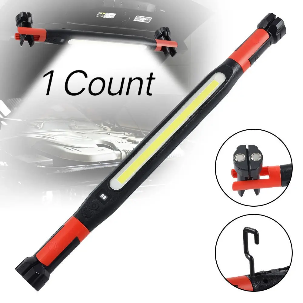 1-pack with hook and rotating magnetic base COB working lamp, Portable Mechanic Light, portable cordless magnetic car maintenance inspection lamp, Usb Rechargeable Flashlight, Rechargeable Emergency Worklight, for emergency work in car maintenance