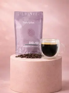 Nutriplus DELISH Mushroom Coffee Blend with 10 Concentrated Functional Mushrooms for Digestive Support & Mental Clarity 3.53 oz