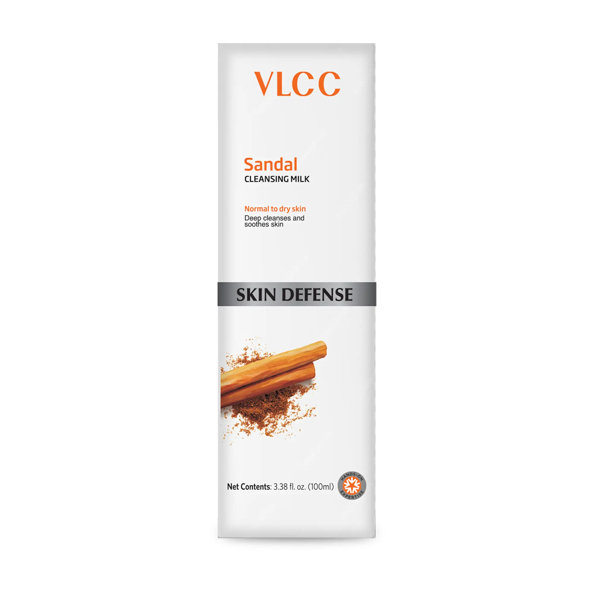 VLCC Sandal Cleansing Milk - Deeply Hydrating Facial Cleanser with Sandalwood and Almond Oil - Non Foaming Face Cleanser for Skin - 3.38 oz