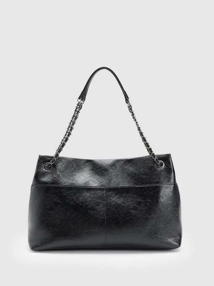 URBAN REVIVO Women's Versatile Faux Leather Shoulder Bag, Stylish Plain Convertible Crossbody Purse, Fashionable Everyday Handbag, Handbag Shoulder Bag, Fashionable Leather Bag