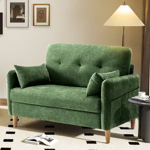 GuroMagicSofa 47'' Wide Chenille Loveseat - 2-Seat Indoor Living Room Sofa with 2 Pillows, Ideal for Small Living Rooms, Bedrooms furniture soft