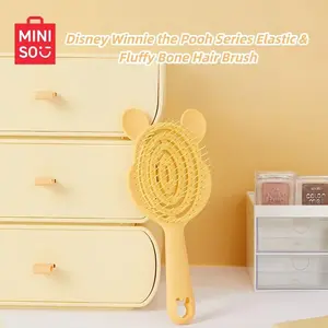 MINISO Disney Winnie Series Elastic Fluffy Bone Comb, Cute Cartoon IP Hair Comb, Portable Styling Comb for Girls Daily Use,Anti-static,Cute Gift For Girls #Summervibes