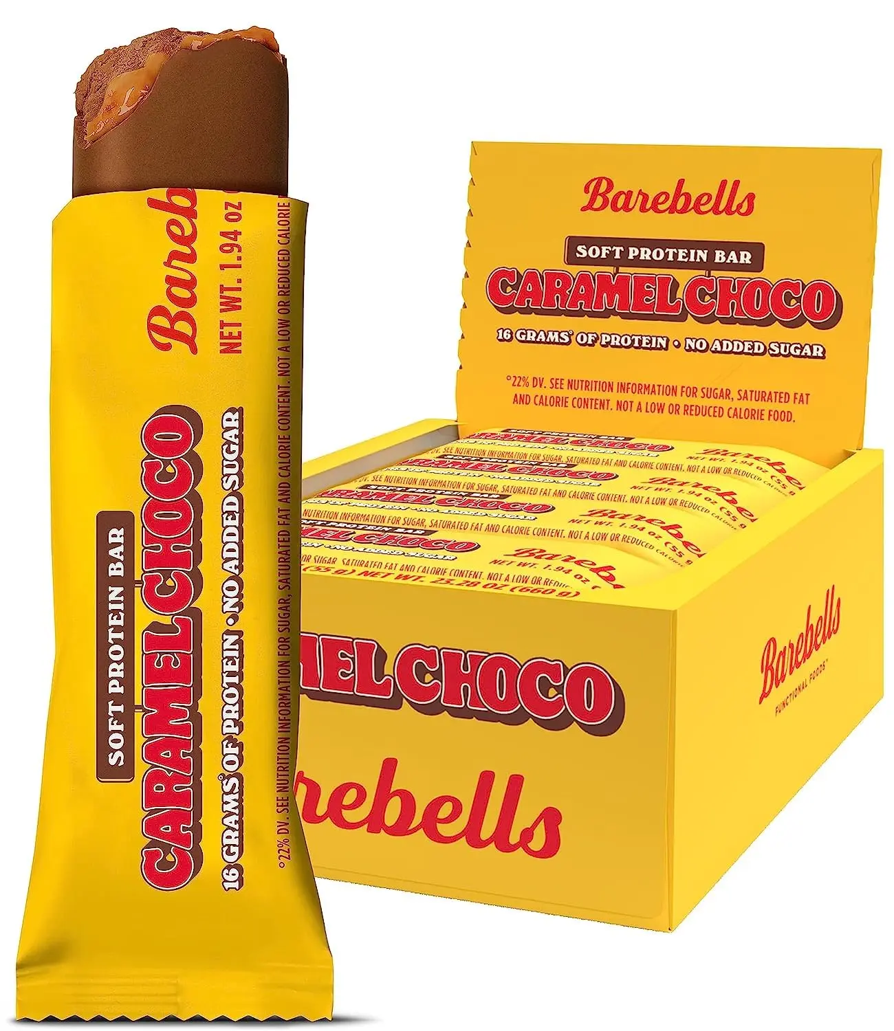 Barebells Soft Protein Bar - Caramel Choco - 16g Protein (12 Bars)