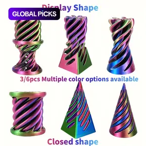 Set of Three Impossible Spiral Pyramid Fidget Spinners, Flexible Stress-Relief Sensory Toy, Stress Relief Fidgeting, Rotating Desktop Decor, Ideal Gift for Kids and Teens #GLOBAL PICKS