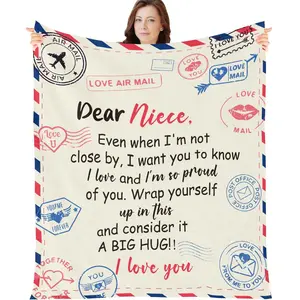 1pc Gift for your niece from your aunt/uncle/maternal uncle - a Slogan Print blanket, perfect as a Christmas, birthday, or graduation gift, a soft and comfortable flannel blanket