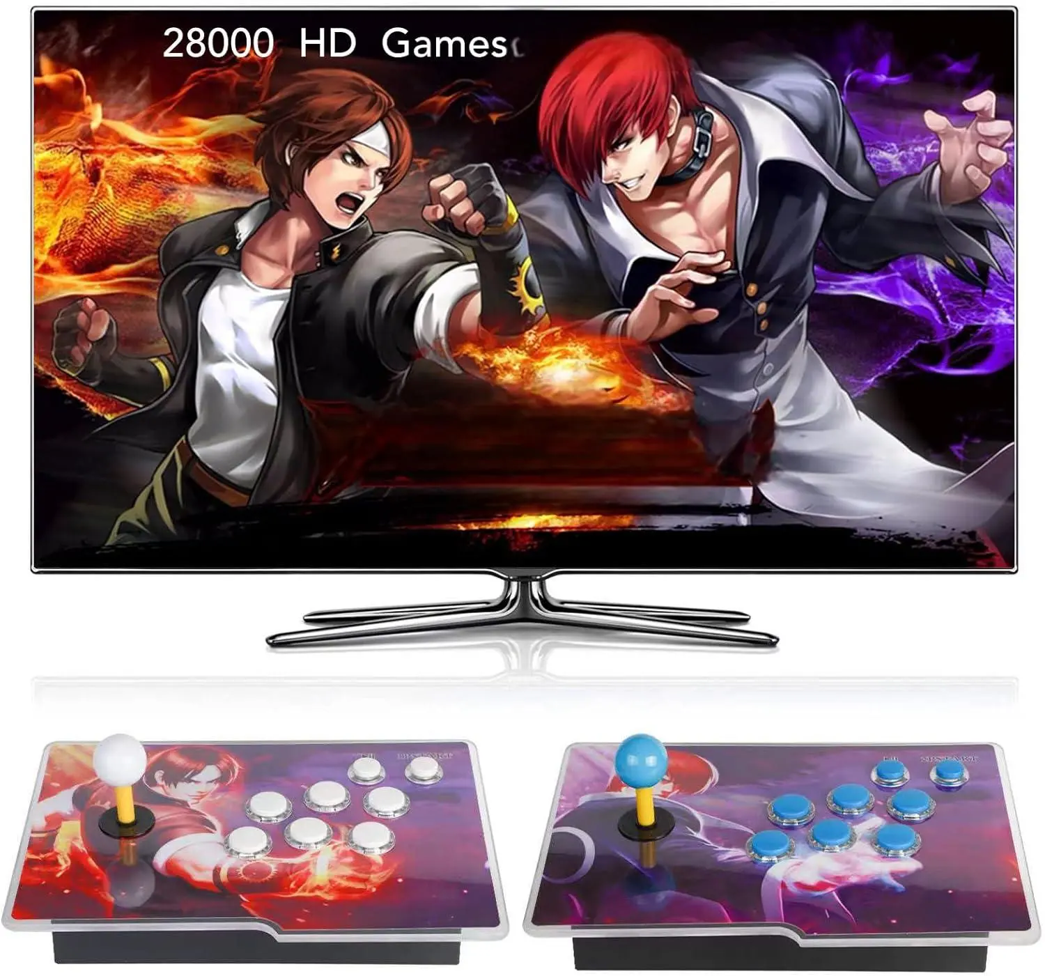 [28000 Game in 1] 50S Pandora Box Retro Games Arcade Game Console with Two Separate Host for PC & Projector & TV 3D Games 1-4 Players Category Favorite List Save/Search/Hide/Pause/Delete Game,birthday gifts,  friend gifts