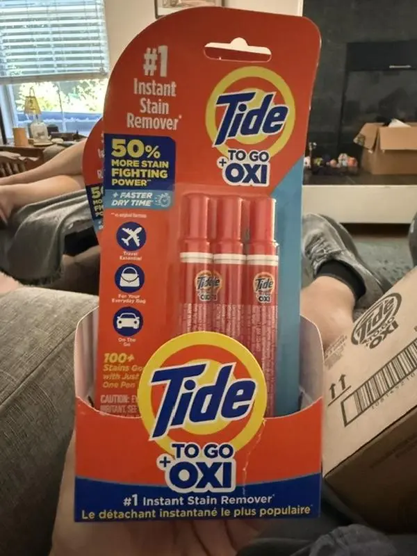 Tide To Go Oxi Stain Remover Pin - Compact Pack, Single-Use Baby & Maternity Laundry Detergent Stick for On-the-Go Stain Treatment