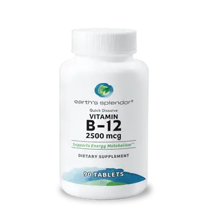 Earth's Splendor Methylcobalamin Vitamin B12 1000 mcg Quick Dissolve Cherry Tablets, Gluten-Free Dietary Natural Supplement, Vitamin B Minerals Daily Support for Energy Metabolism & Cognitive Function